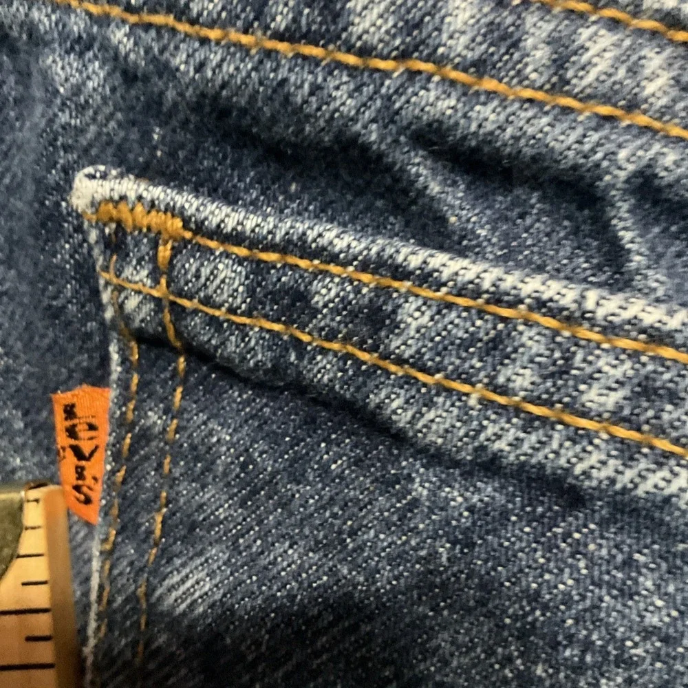 Levi's 517 Orange‎ Tab USA Men's 34x34 Bootcut Blue Vintage 1980's Denim Jeans